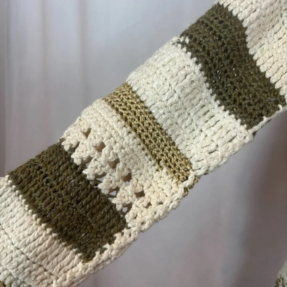 Rag & Bone Hearst Cotton Bamboo Alpaca Blend Crochet Cardigan Sweater SZ XS Boho